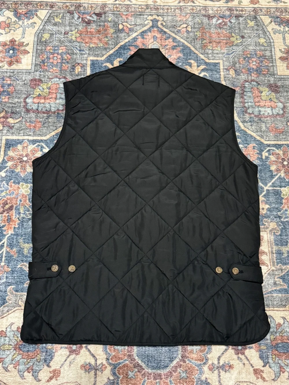 J. Crew Factory Quilted Vest in Black and Olive